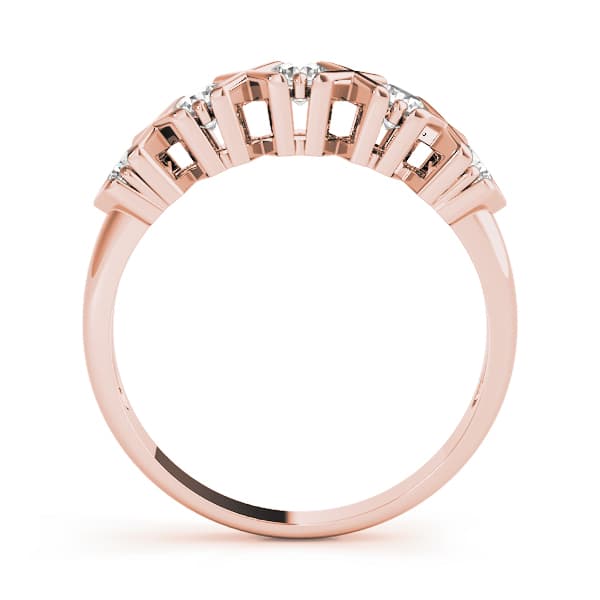 XO-Shape Prong Set Wedding Band (1/2 ct. tw.), Side view in rose gold