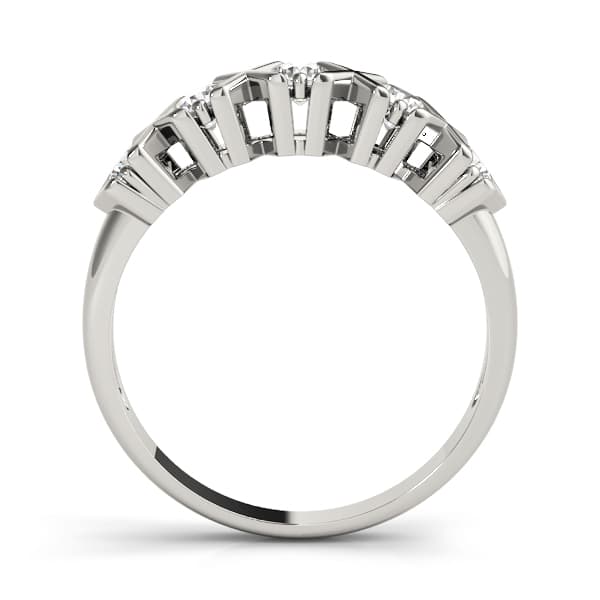 XO-Shape Prong Set Wedding Band (1 ct. tw.), Side view in white gold or platinum