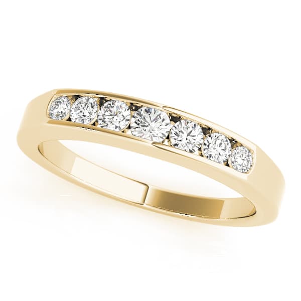 Channel Set Wedding Band (0.31 ct. tw.), Front view in yellow gold