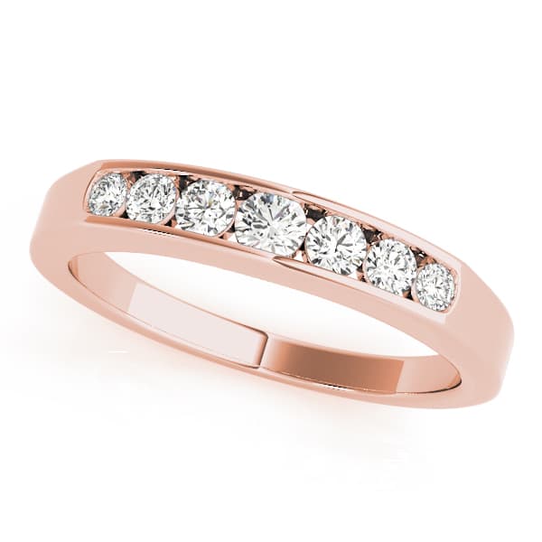 Channel Set Wedding Band (0.31 ct. tw.), Front view in rose gold