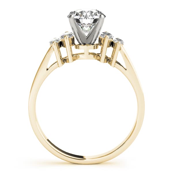 Fancy Shape Marquise Engagement Ring, style 81034, Side view in yellow gold