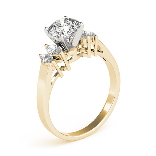 Fancy Shape Marquise Engagement Ring, style 81034, Top view in yellow gold