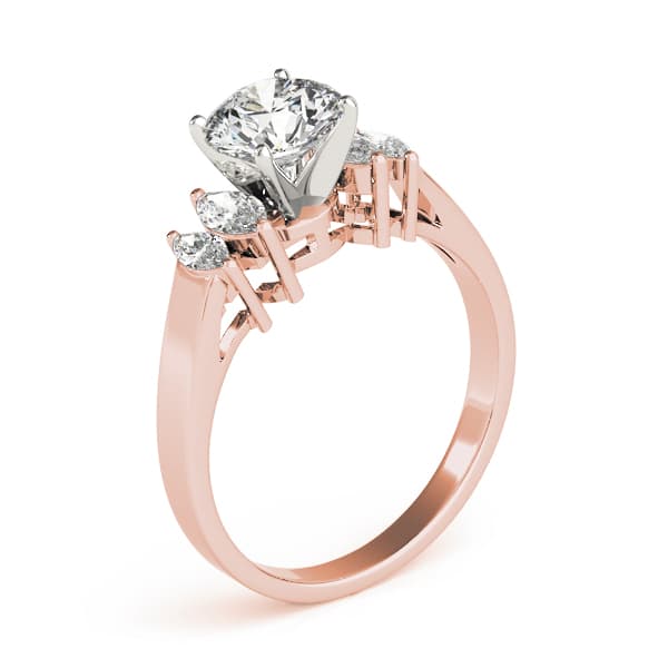 Fancy Shape Marquise Engagement Ring, style 81034, Top view in rose gold