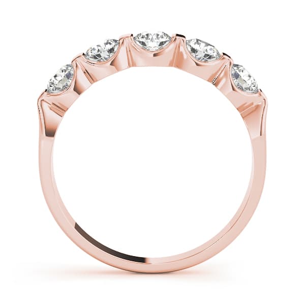 Bar Set Wedding Band (1/4 ct. tw.), Side view in rose gold