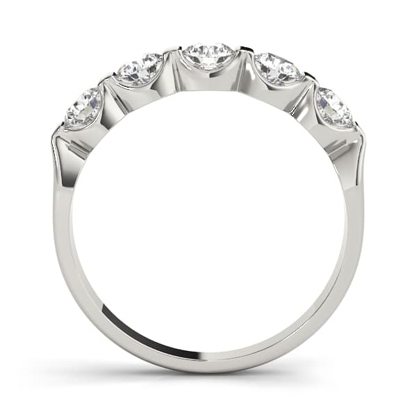 Bar Set Wedding Band (1/4 ct. tw.), Side view in white gold or platinum