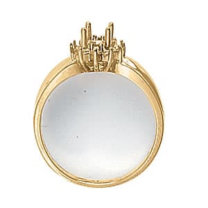 Oval Gemstone Ring (0.18 ct. tw.), Side view in white gold or platinum