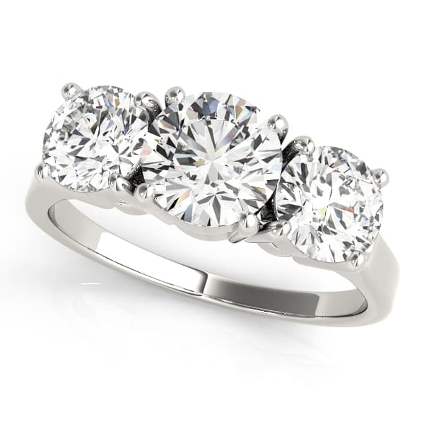 3-Stone Round Engagement Ring — style 81073 in 10k White Gold
