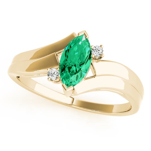 Marquise Color Rings (0.03 ct. tw.), Front view in yellow gold