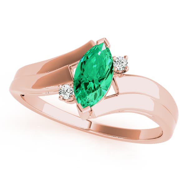 Marquise Color Rings (0.02 ct. tw.), Front view in rose gold