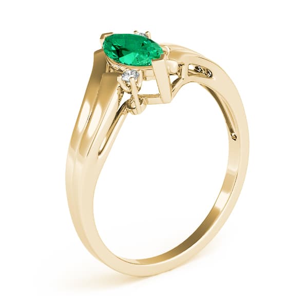 Marquise Color Rings (0.03 ct. tw.), Angle view in yellow gold