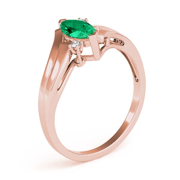 Marquise Color Rings (0.02 ct. tw.), Angle view in rose gold