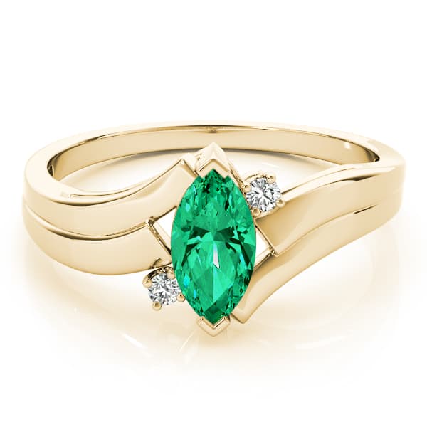 Marquise Color Rings (0.03 ct. tw.), On hand view in yellow gold
