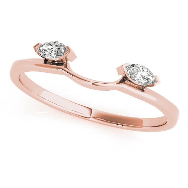 Wraps & Insert Wedding Band (1/8 ct. tw.), Front view in rose gold