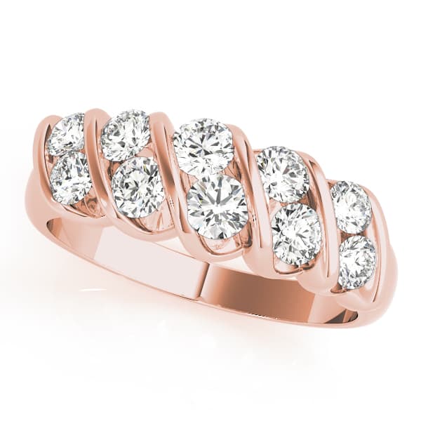 S Wedding Band (1/2 ct. tw.), Front view in rose gold