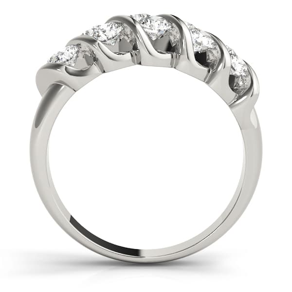 S Wedding Band (1/2 ct. tw.), Side view in white gold or platinum