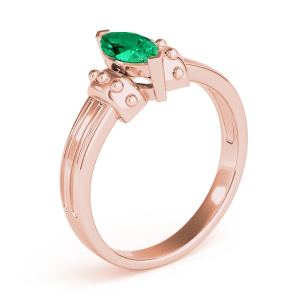 Marquise Gemstone Ring, Angle view in rose gold