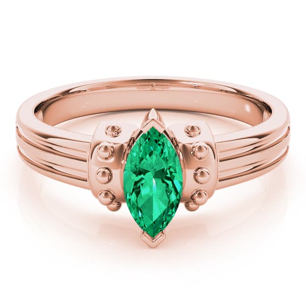 Marquise Gemstone Ring, On hand view in rose gold