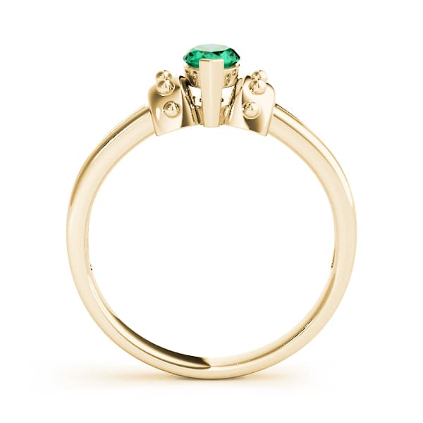 Marquise Gemstone Ring, Side view in yellow gold