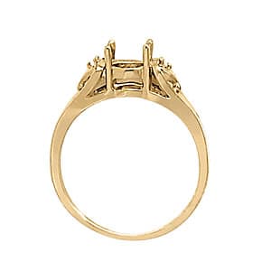 Oval Color Rings (0 ct. tw.), Side view in white gold or platinum