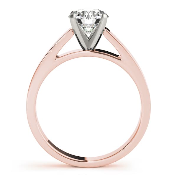 Solitaire Cathedral Engagement Ring, style 81153, Side view in rose gold