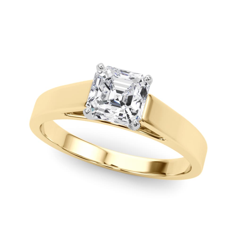 Cathedral Solitaire Engagement Ring, style 81165, Front view in yellow gold