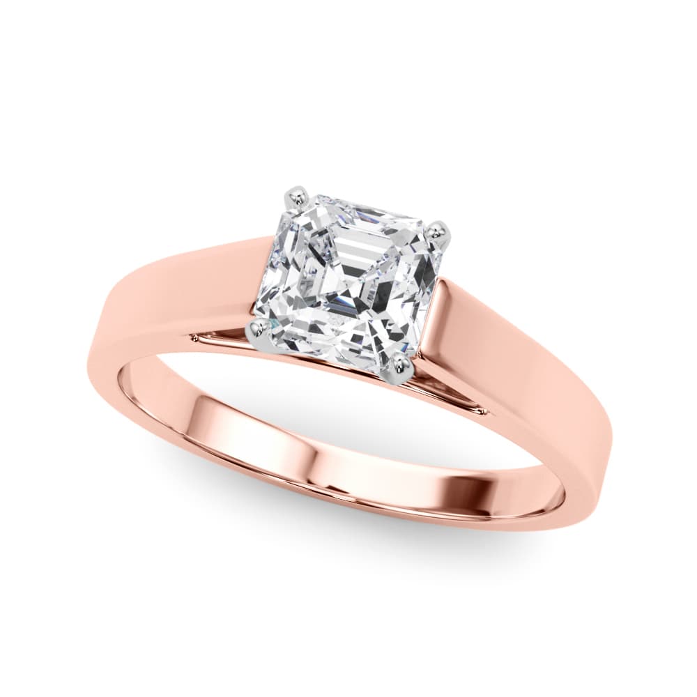 Cathedral Solitaire Engagement Ring, style 81165, Front view in rose gold