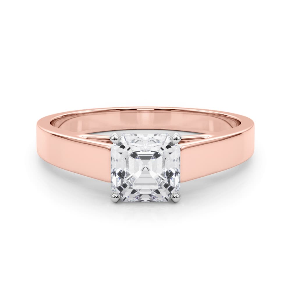 Cathedral Solitaire Engagement Ring, style 81165, On hand view in rose gold