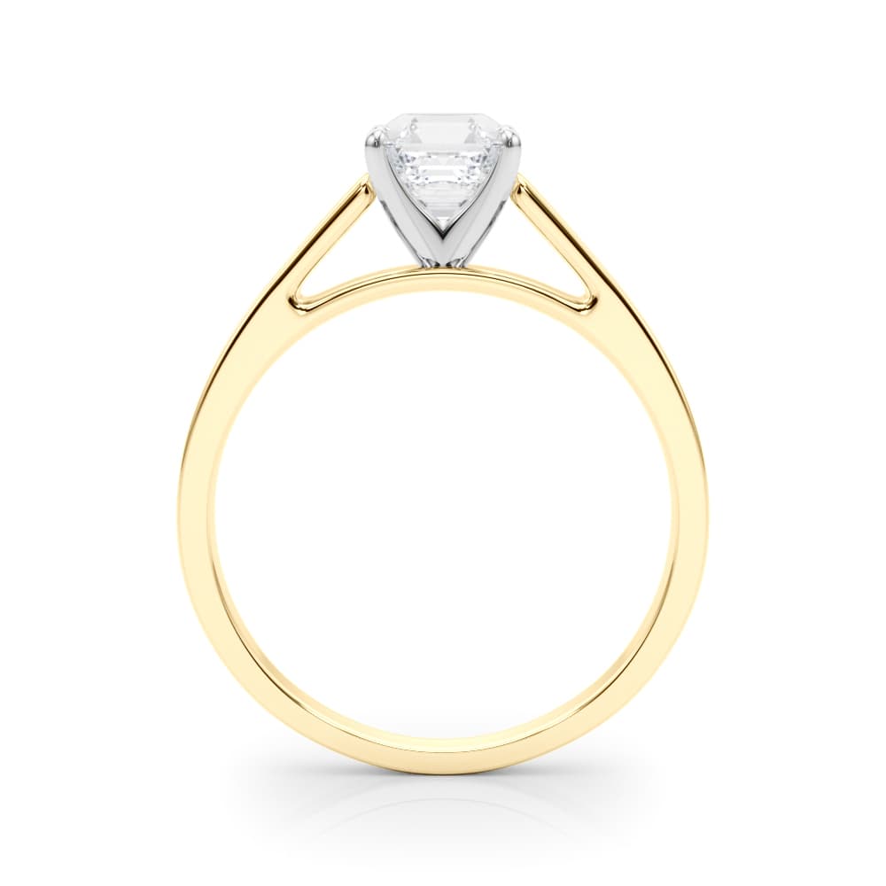 Cathedral Solitaire Engagement Ring, style 81165, Side view in yellow gold