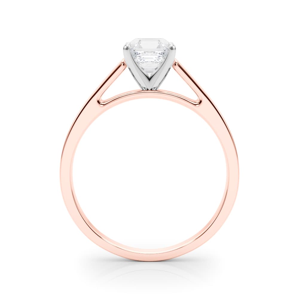 Cathedral Solitaire Engagement Ring, style 81165, Side view in rose gold