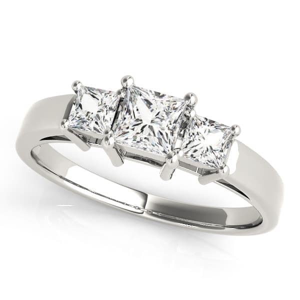 ENGAGEMENT RINGS 3 STONE PRINCESS — style 81172 in 10k White Gold