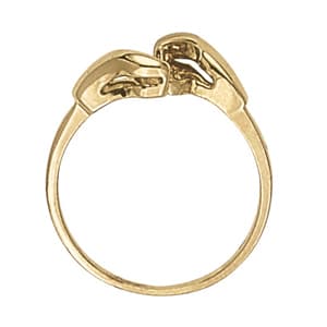 Pearl Gemstone Ring, Side view in white gold or platinum