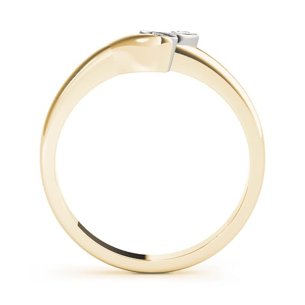 Bypass Marquise Leaf Shape Wedding Bands (0.02 ct. tw.), Side view in yellow gold