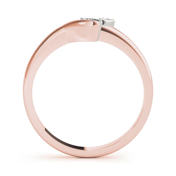 Bypass Marquise Leaf Shape Wedding Bands (0.02 ct. tw.), Side view in rose gold