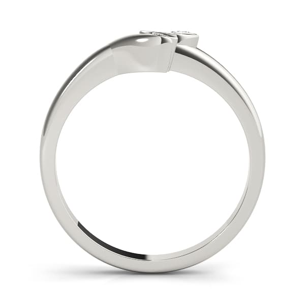 Bypass Marquise Leaf Shape Wedding Bands (0.02 ct. tw.), Side view in white gold or platinum