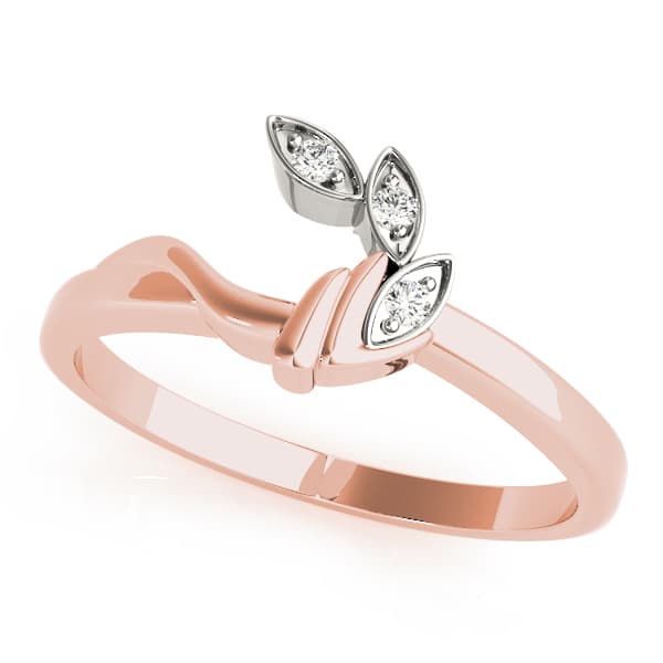 Wraps & Inserts Wedding Band (0.02 ct. tw.), Front view in rose gold