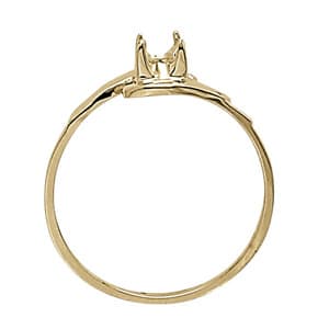 Round Gemstone Ring, Side view in white gold or platinum