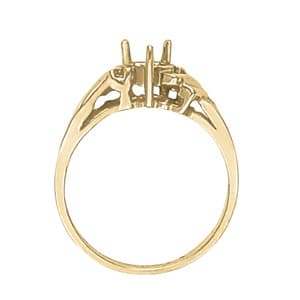 Heart Gemstone Ring (0.04 ct. tw.), Side view in white gold or platinum