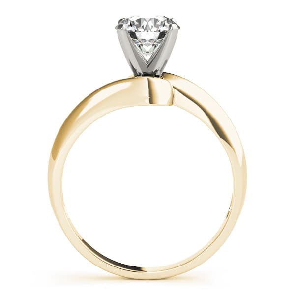Bypass Solitaire Engagement Ring, style 81206, Side view in yellow gold