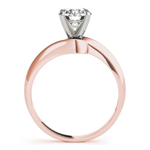 Bypass Solitaire Engagement Ring, style 81206, Side view in rose gold