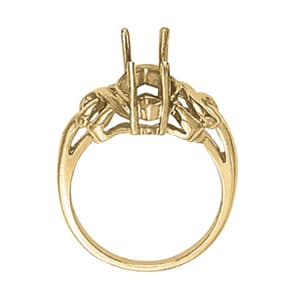 Marquise Gemstone Ring, Side view in white gold or platinum