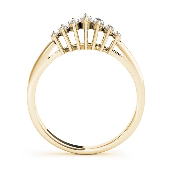 Fancy Shape Marquise Wedding Bands (0.22 ct. tw.), Side view in yellow gold