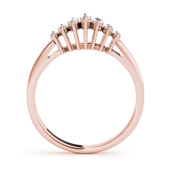 Fancy Shape Marquise Wedding Bands (0.22 ct. tw.), Side view in rose gold