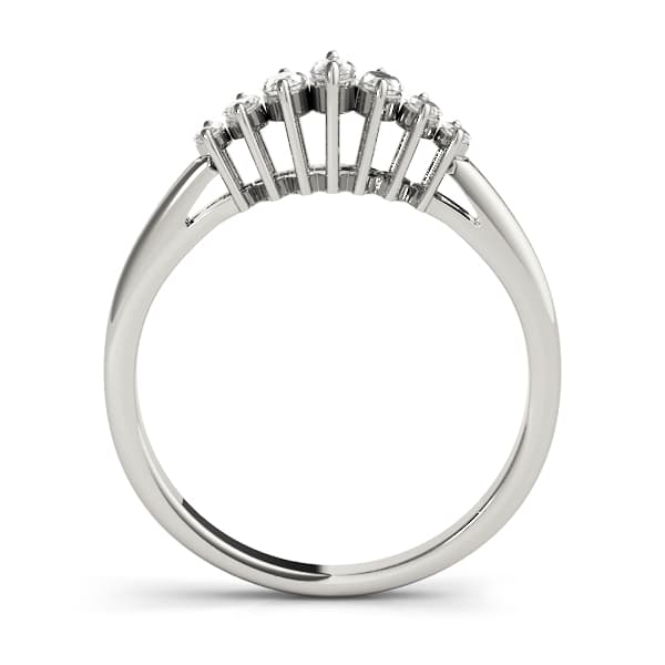 Fancy Shape Marquise Wedding Bands (0.22 ct. tw.), Side view in white gold or platinum