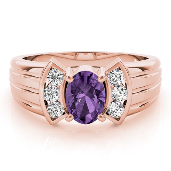 Oval Gemstone Ring (0.18 ct. tw.), On hand view in rose gold