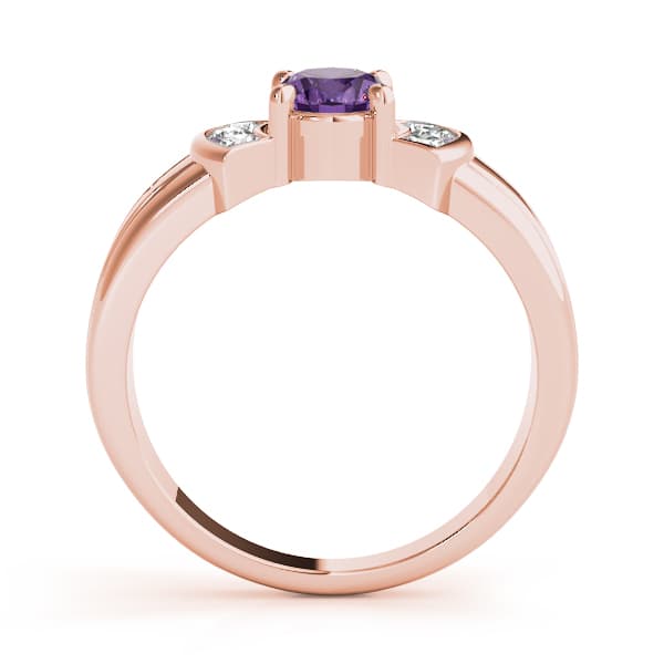 Oval Gemstone Ring (0.18 ct. tw.), Side view in rose gold