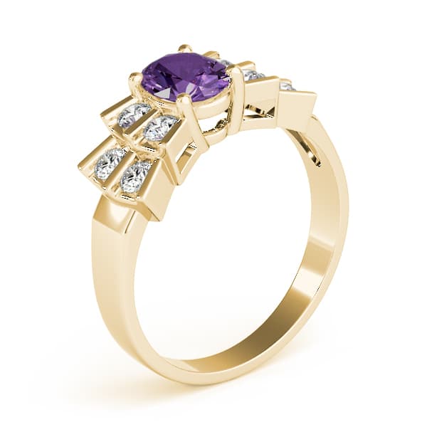 Oval Gemstone Ring (0.4 ct. tw.), Angle view in yellow gold