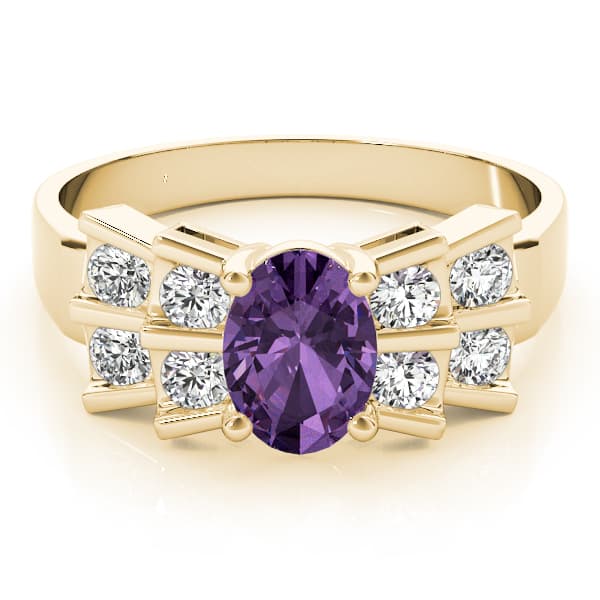 Oval Gemstone Ring (0.4 ct. tw.), On hand view in yellow gold