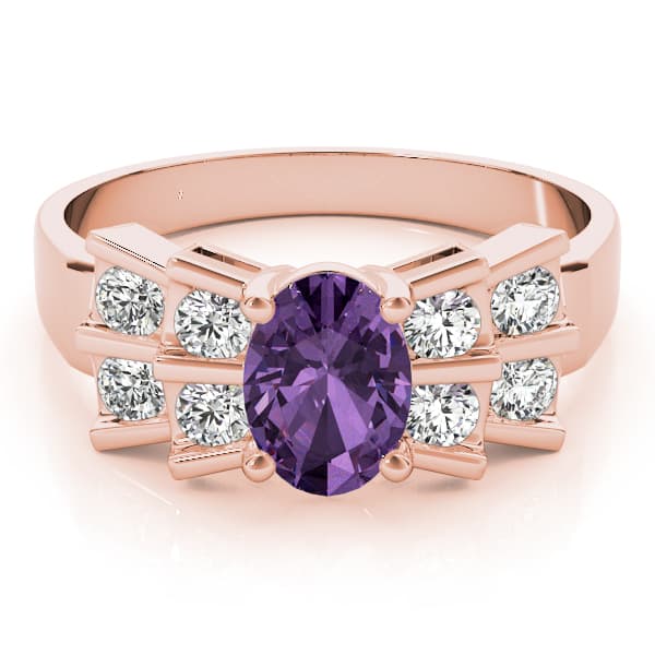 Oval Gemstone Ring (0.4 ct. tw.), On hand view in rose gold