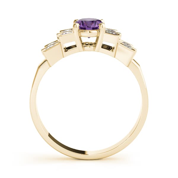 Oval Gemstone Ring (0.4 ct. tw.), Side view in yellow gold