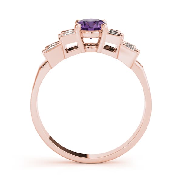 Oval Gemstone Ring (0.4 ct. tw.), Side view in rose gold